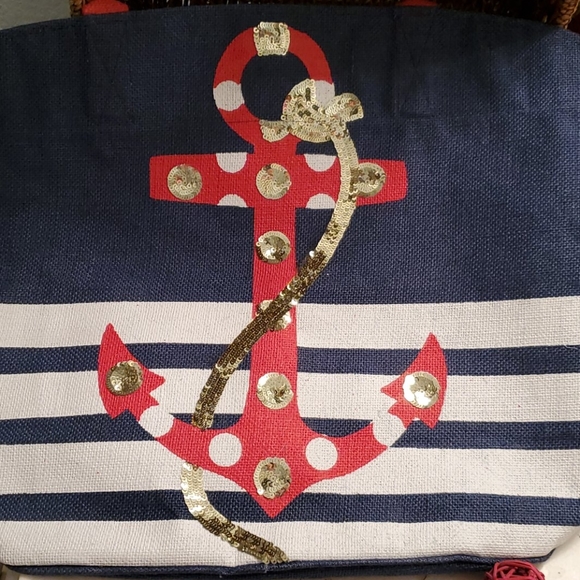 MUD PIE ⚓ ANCHORS AWAY TOTE - Picture 2 of 4